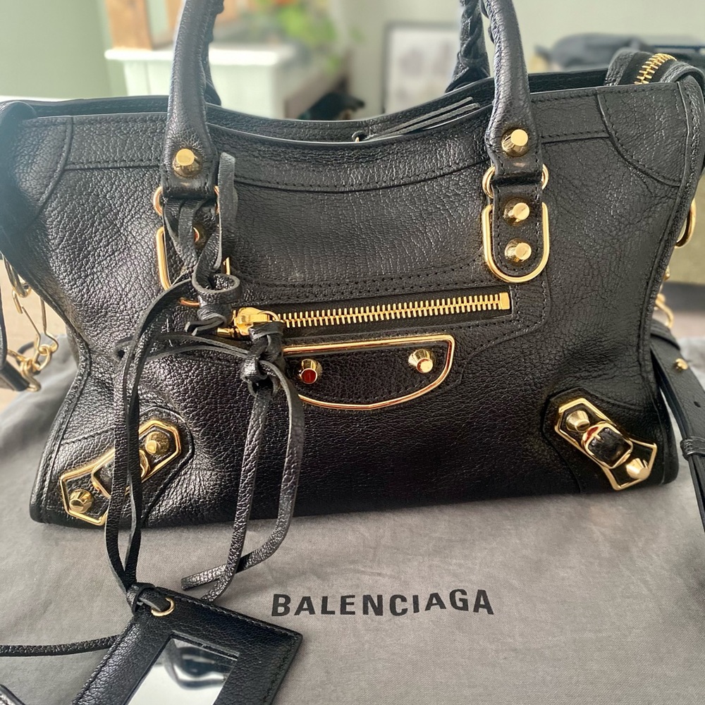 Authentic Balenciaga Classic City Metallic Edge
